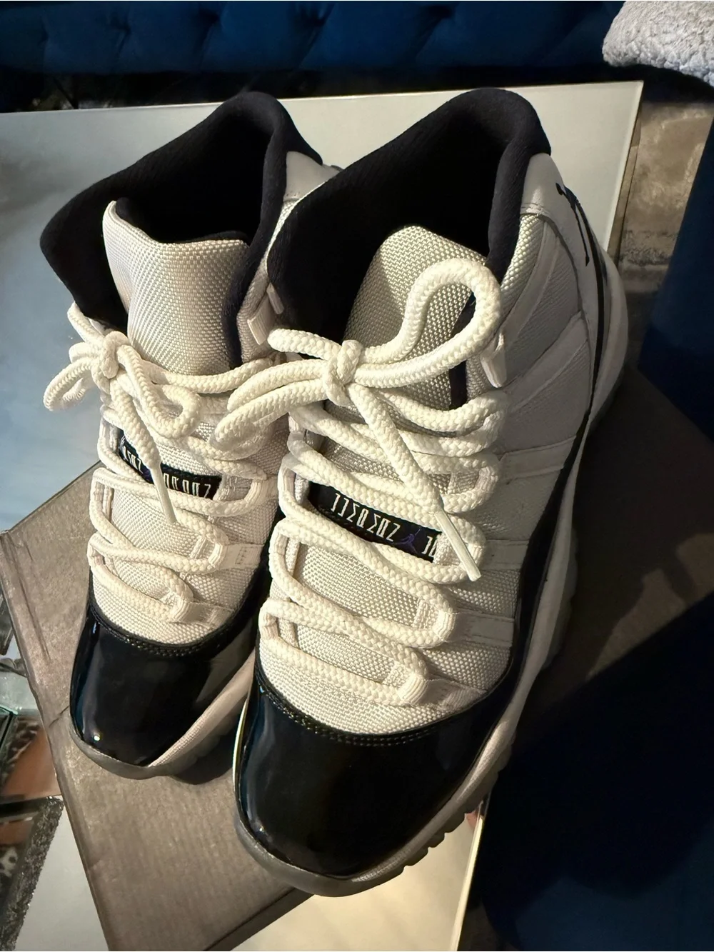 Jordan Men's White and Black Retro Sneakers